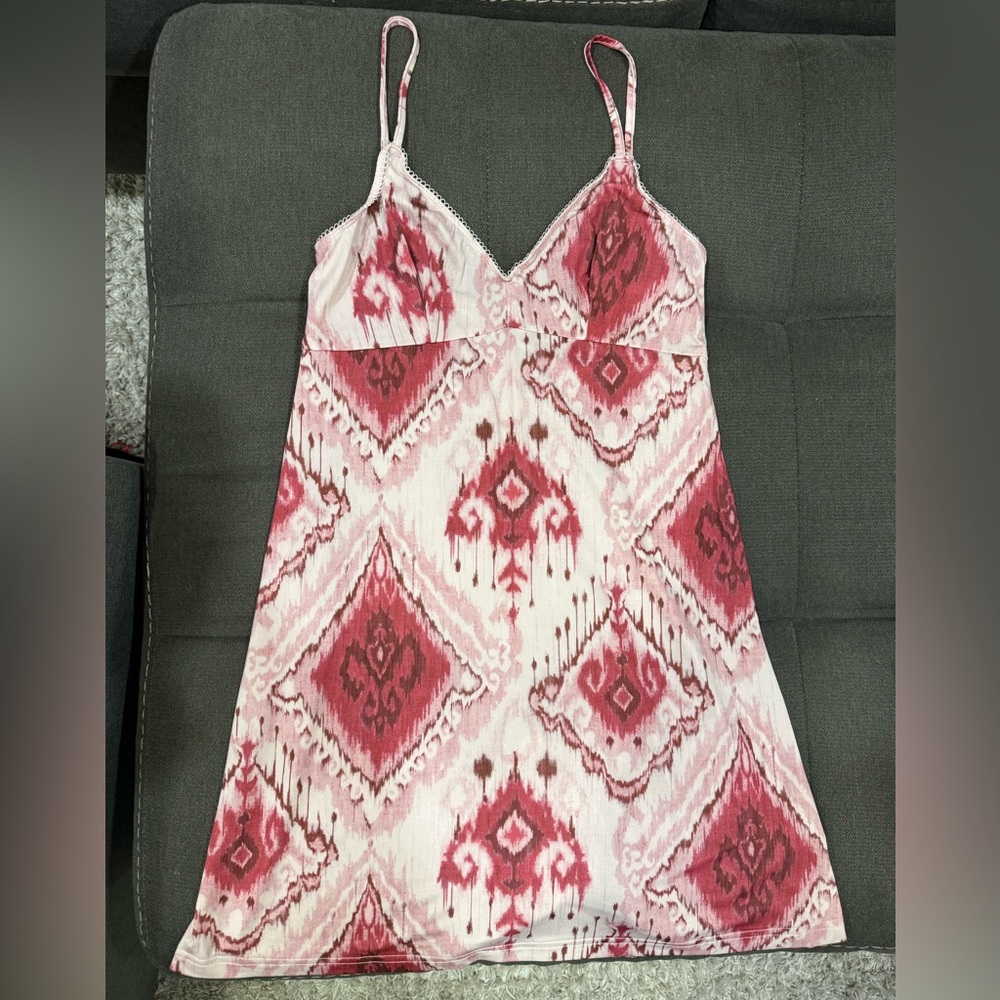 Zimmermann Pink and Cream Printed Slip Dress
